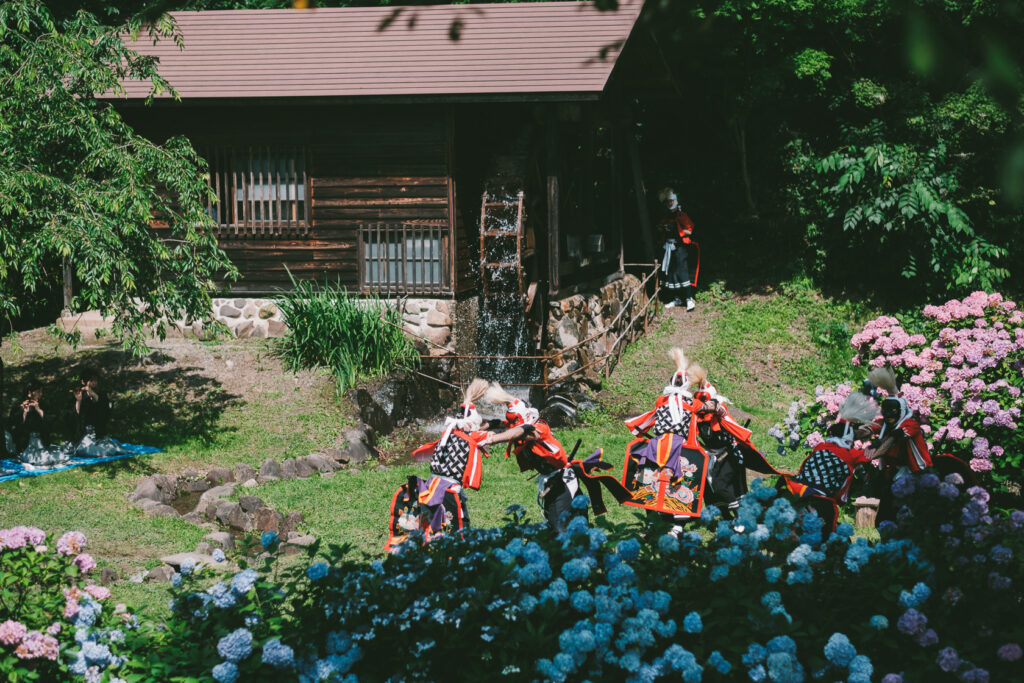 あじさい, 鬼剣舞, 黒岩鬼剣舞, 親水公園お滝さん の写真