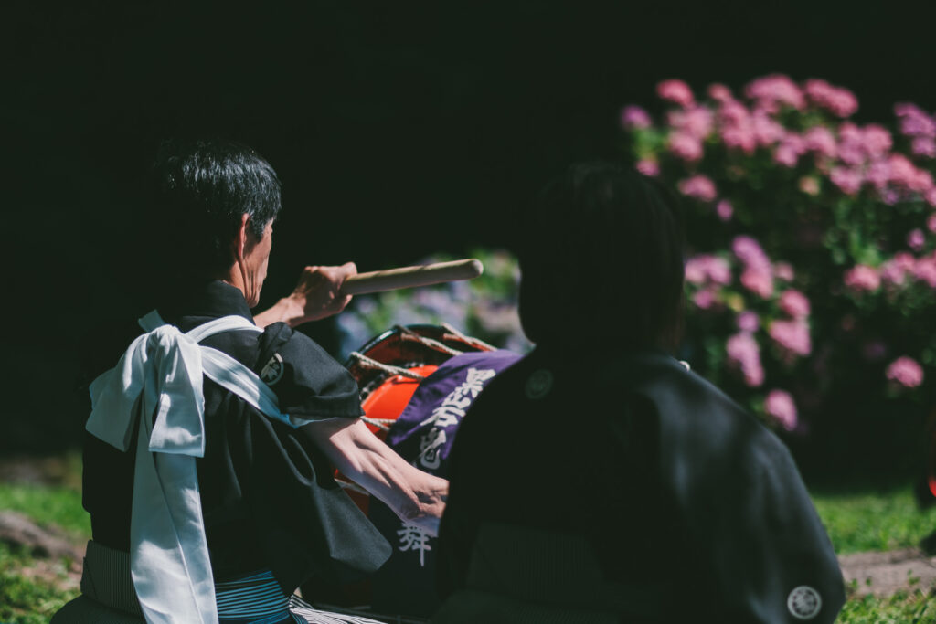 あじさい, 鬼剣舞, 黒岩鬼剣舞, 親水公園お滝さん の写真