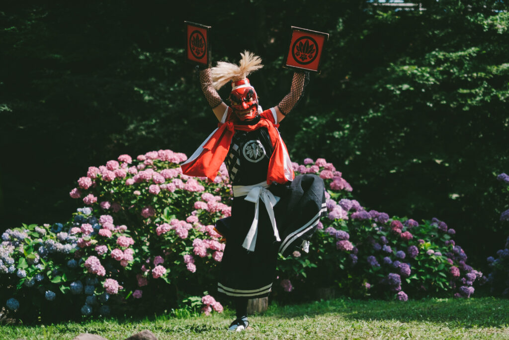 あじさい, 鬼剣舞, 黒岩鬼剣舞, 親水公園お滝さん の写真