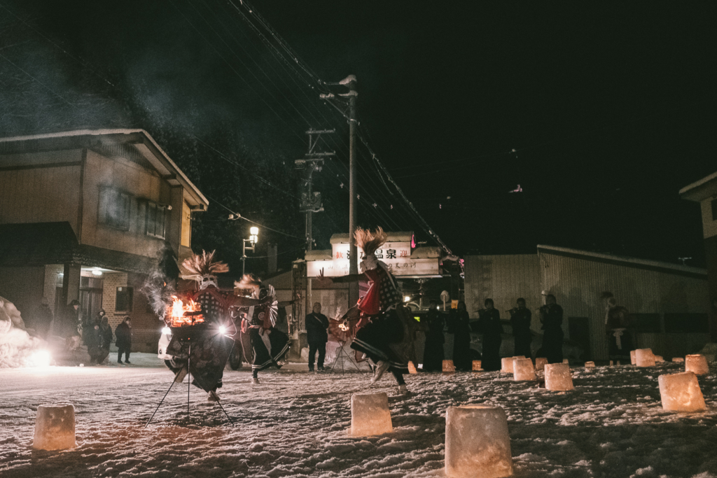 雪あかりinにしわが, 湯本鬼剣舞 の写真