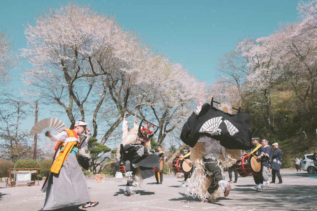 遠野さくらまつり, 細越しし踊り, 細越獅子踊り, 南部神社 の写真