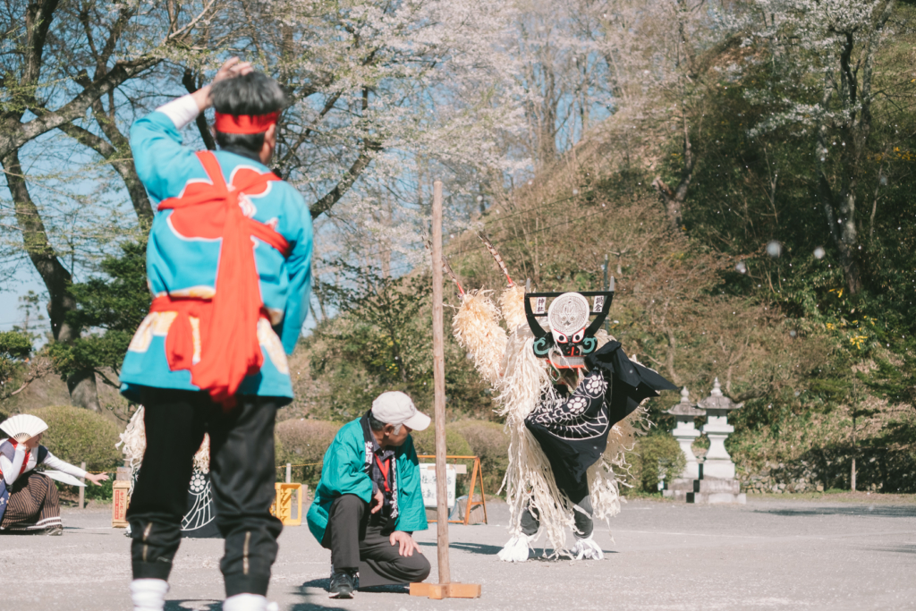 遠野さくらまつり, 土渕しし踊り, 南部神社 の写真