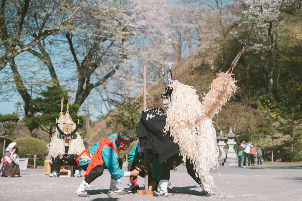 遠野さくらまつり, 土渕しし踊り, 南部神社 の写真