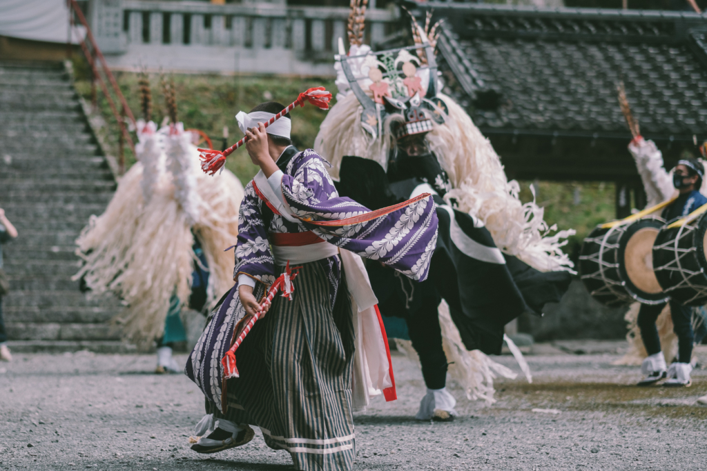 青笹しし踊り, 六神石神社 の写真